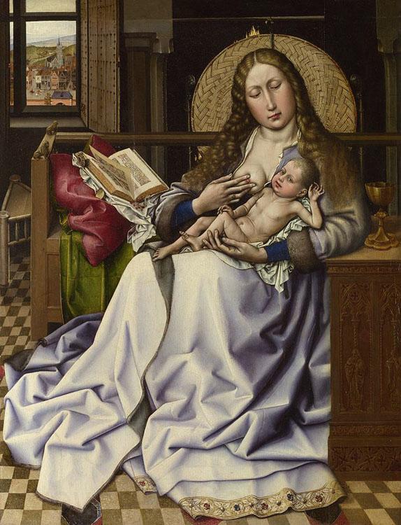 Robert Campin The Virgin and Child before a Fire-screen (nn03) Germany oil painting art